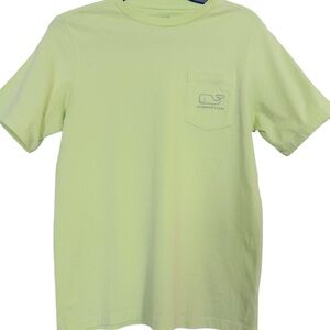 Vineyard Vines Boys Garment Dyed Whale Outline Tee in Sunshine
Size: Large
